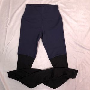 Alo Yoga Two Tone  Ribbed Goddess Leggings Pant